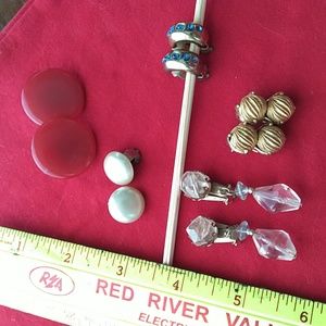 5 pair vintage clip on earring sets.